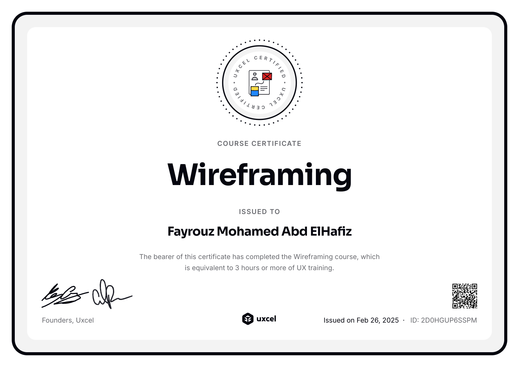 Fayrouz Mohamed Abd ElHafiz's certificate